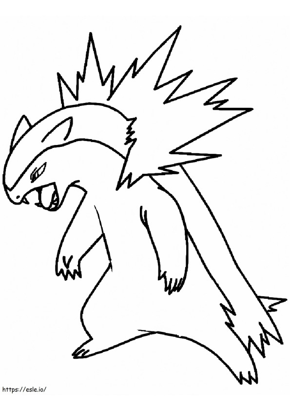 Coloriage Pokémon Typhlosion Gen 2 à imprimer dessin