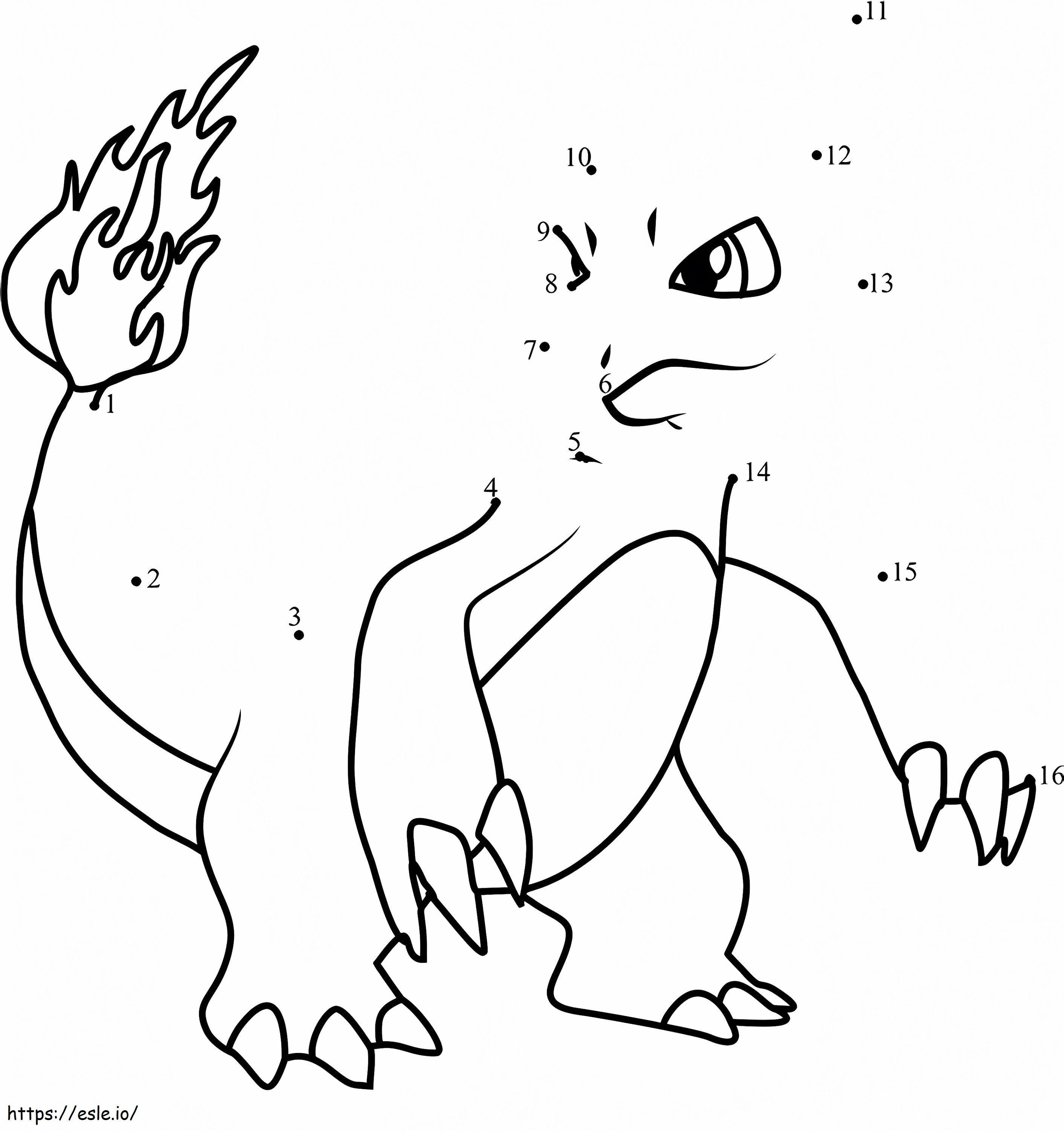 Charmeleon Dot To Dot Coloring Page coloring page