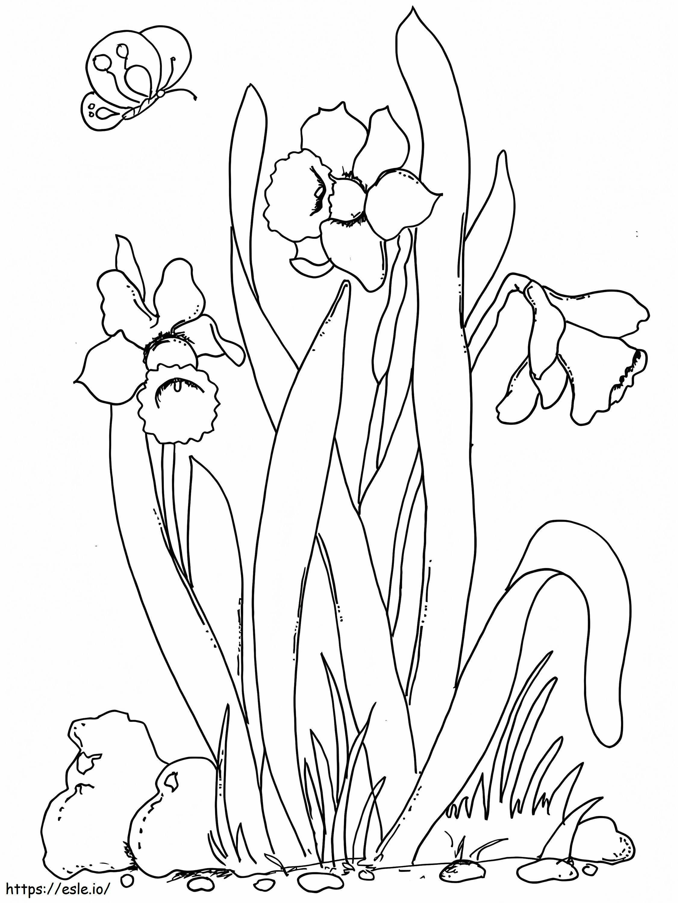 Spring Flowers 1 coloring page