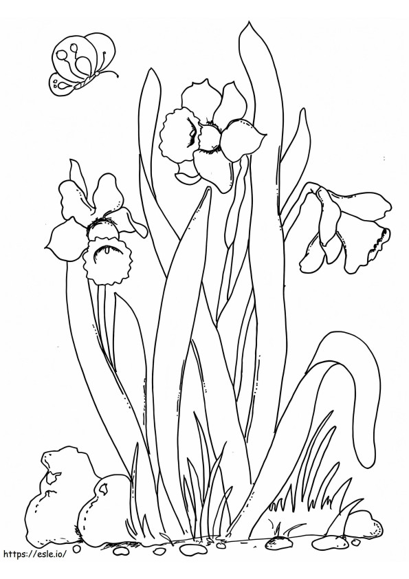 Spring Flowers 1 coloring page