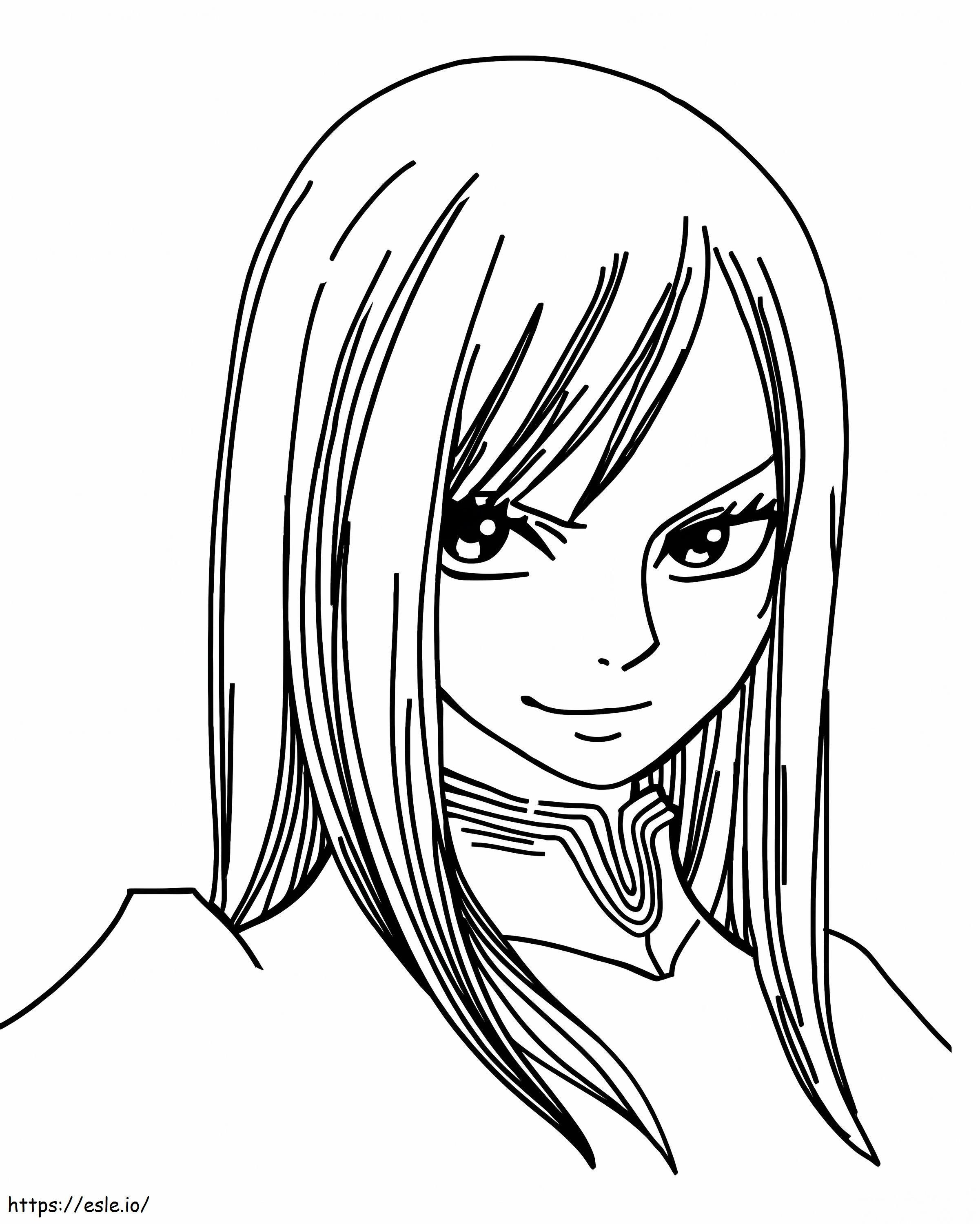 Erza Scarlet Smiling coloring page