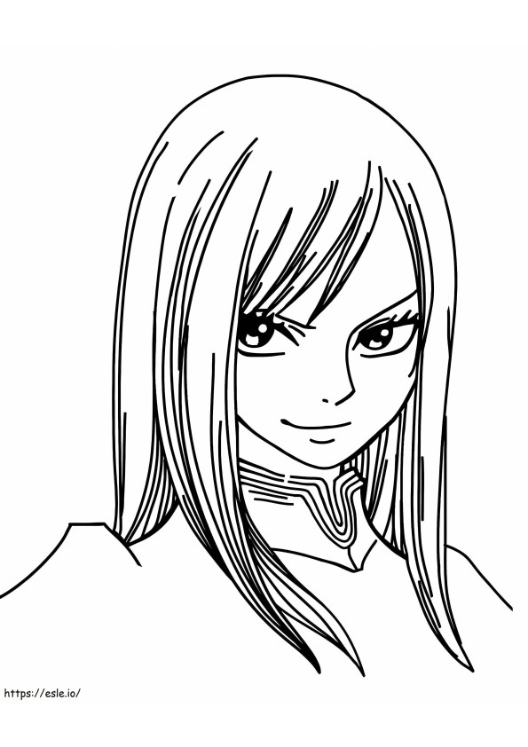 Erza Scarlet Smiling coloring page