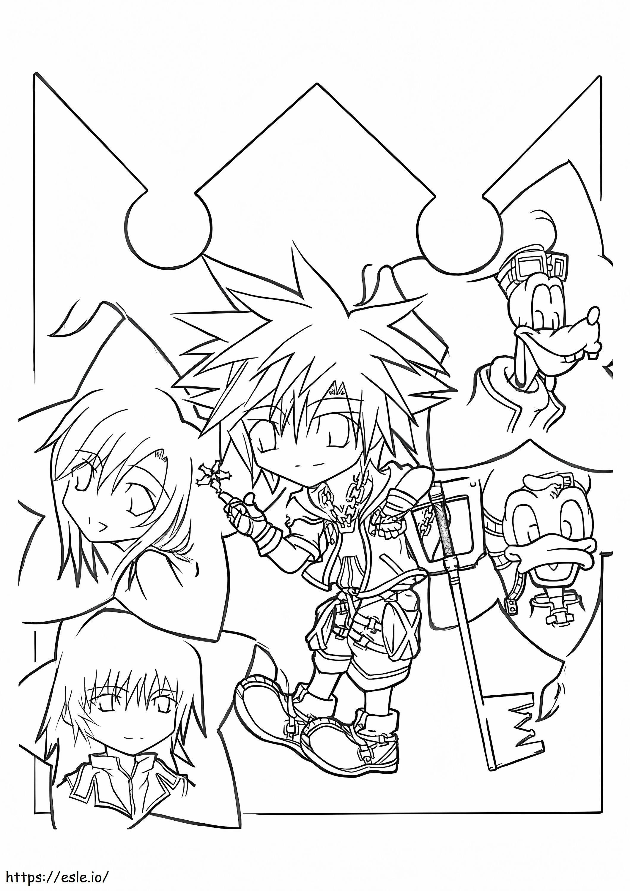 Chibi Kingdom Hearts de colorat