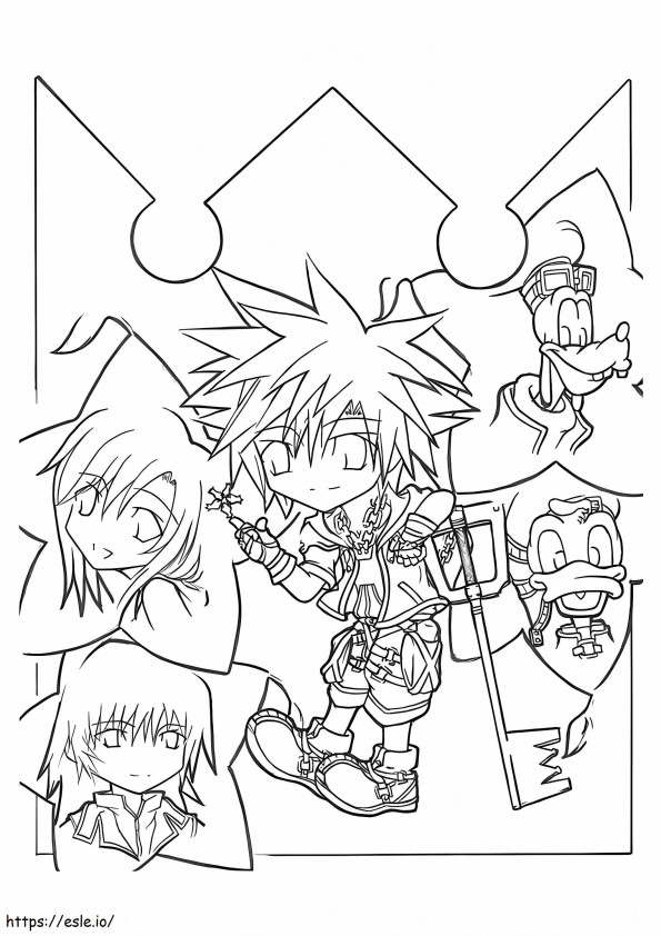 Chibi Kingdom Hearts de colorat