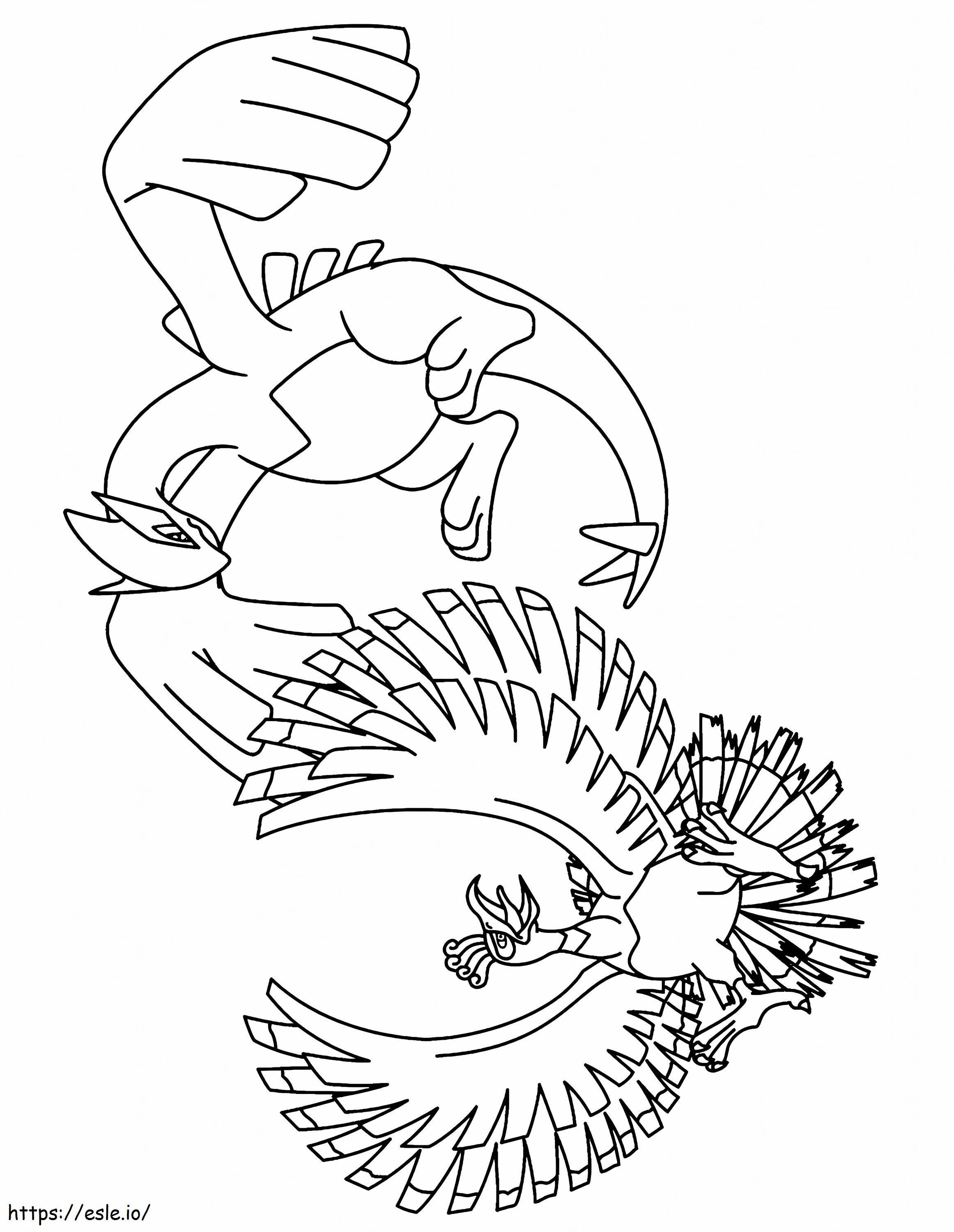 Lugia And Ho Oh coloring page