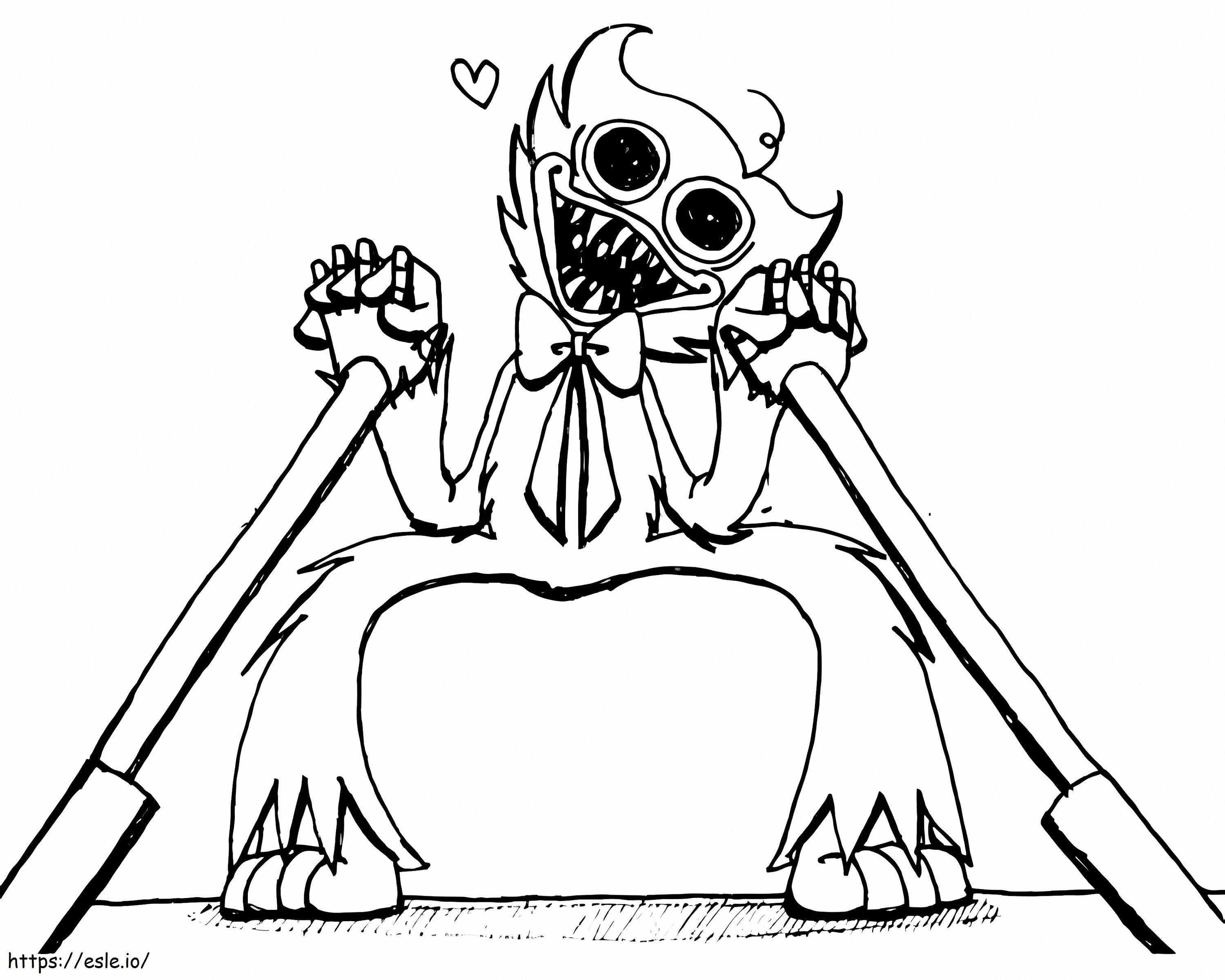 Huggy Wuggy Looks Scary coloring page