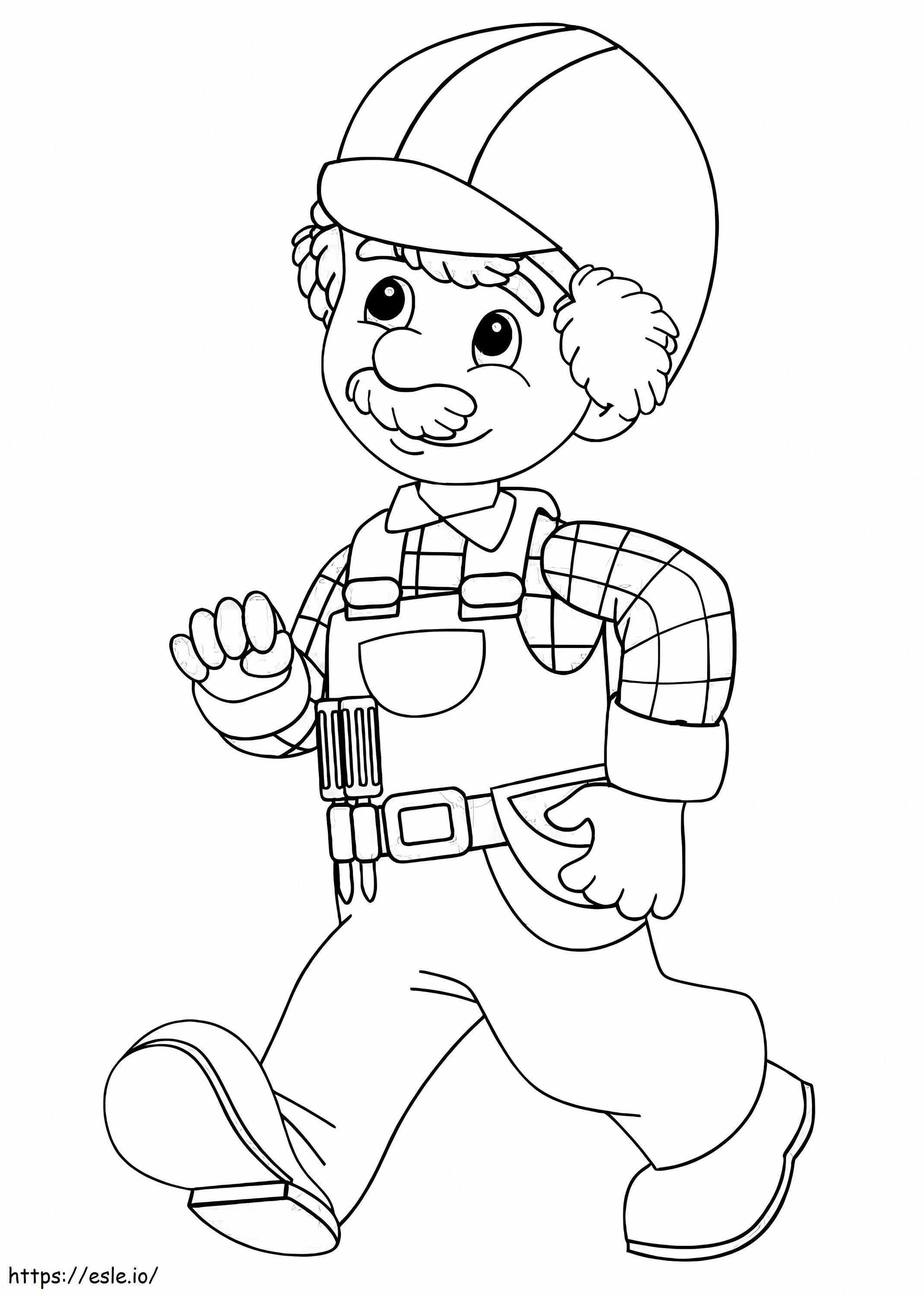 Old Construction Worker coloring page