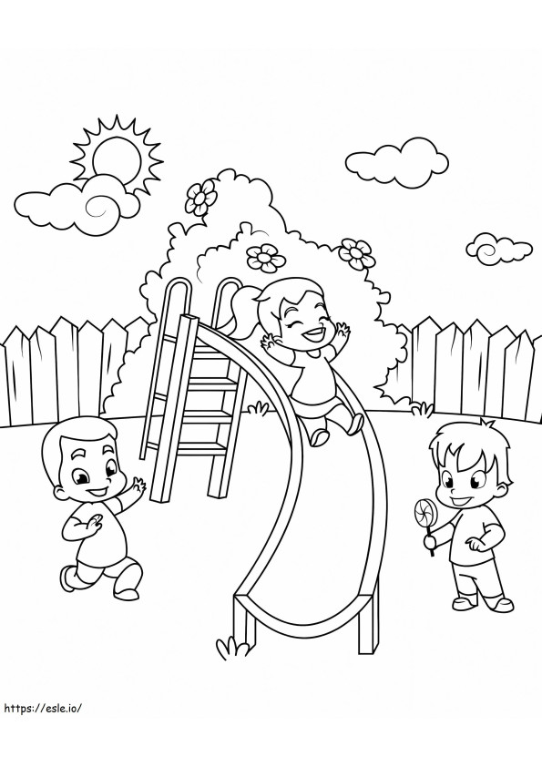 Kids In The Park coloring page