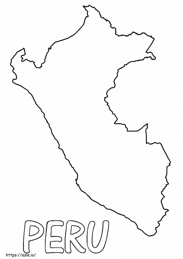 Perun kartan ääriviivat värityskuva