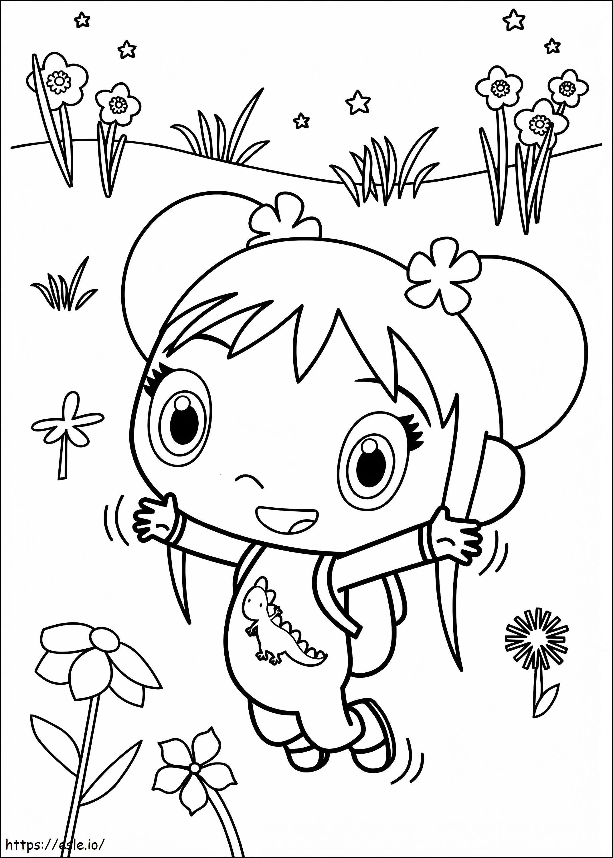 Happy Kai Lan coloring page