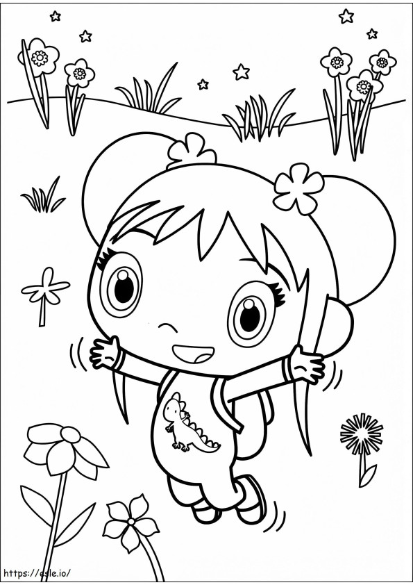 Happy Kai Lan coloring page