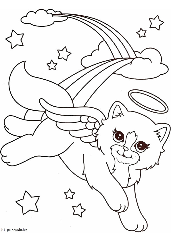 1566372443 Angel Kitty From Lisa Frank A4 coloring page
