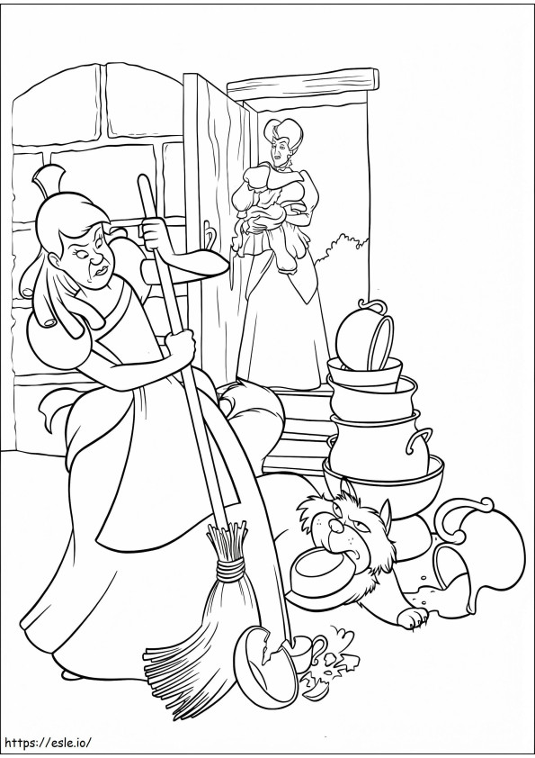 Lady Tremaine e Anastasia Tremaine para colorir