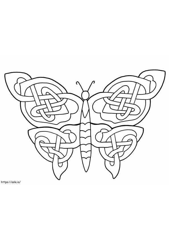 Diseño de mariposa celta para colorear