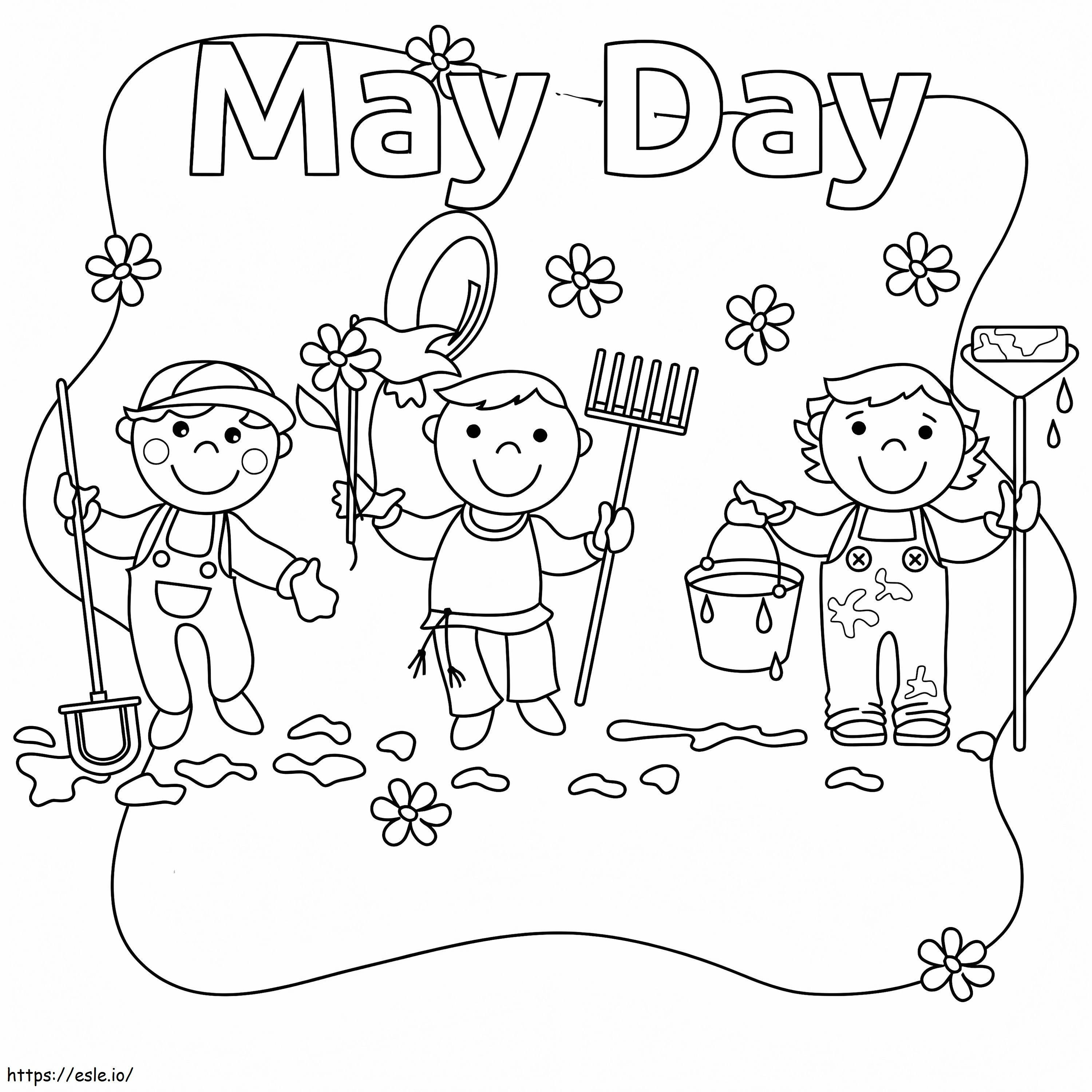 May Day yang Dapat Dicetak Gratis Gambar Mewarnai