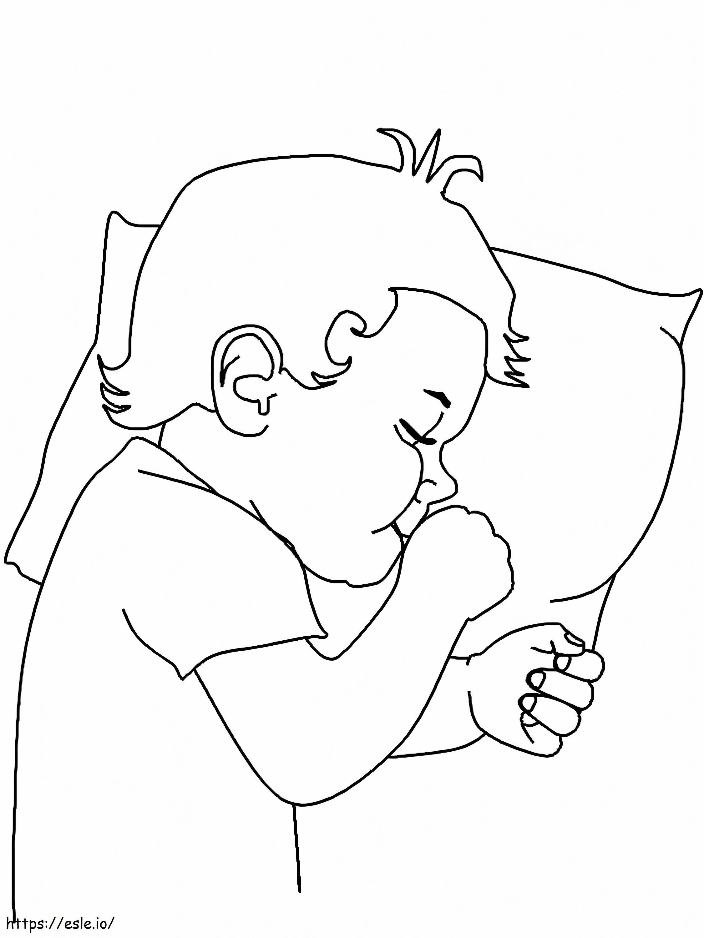 Baby Boy Sleeps coloring page