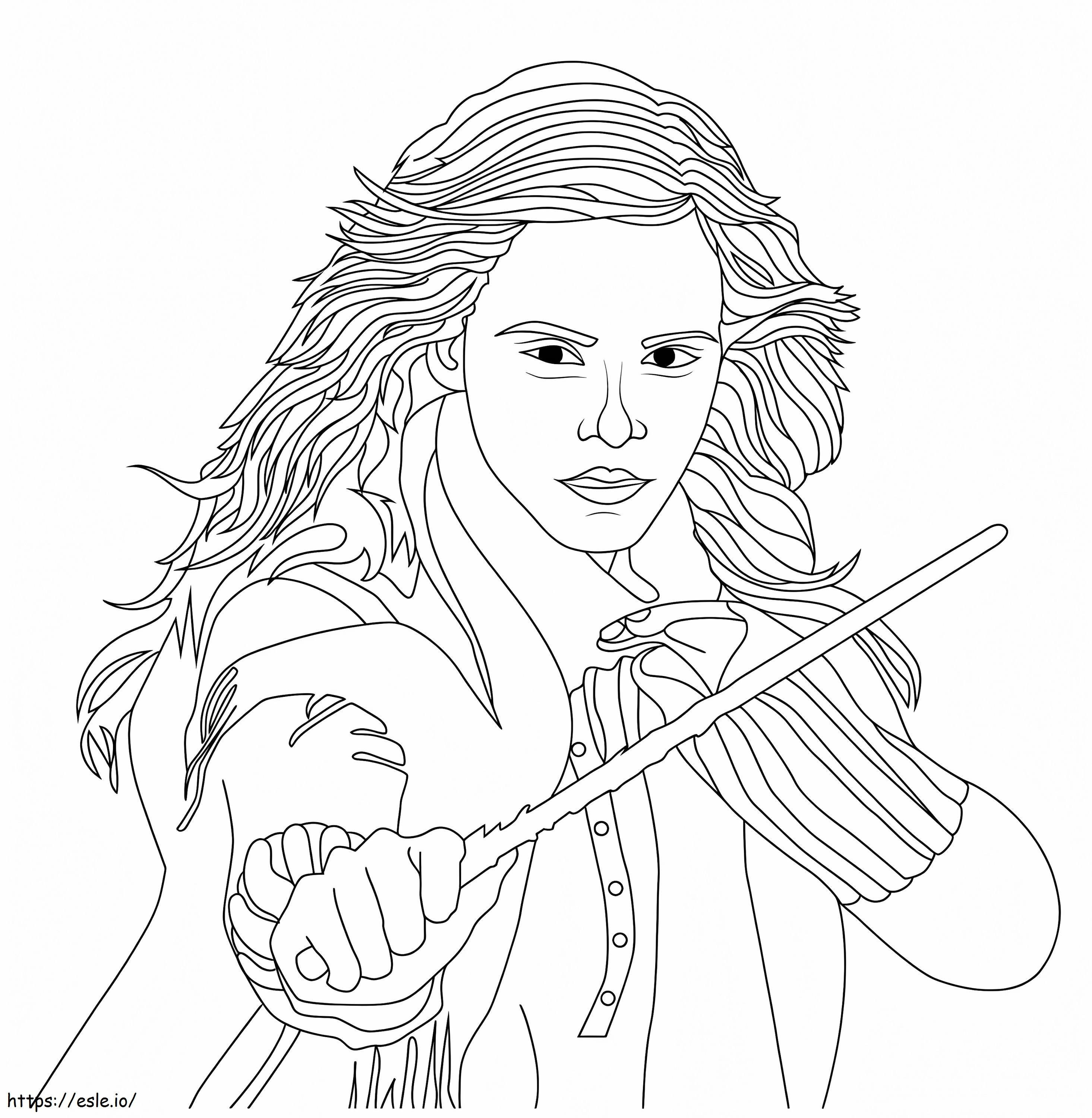Awesome Hermione coloring page