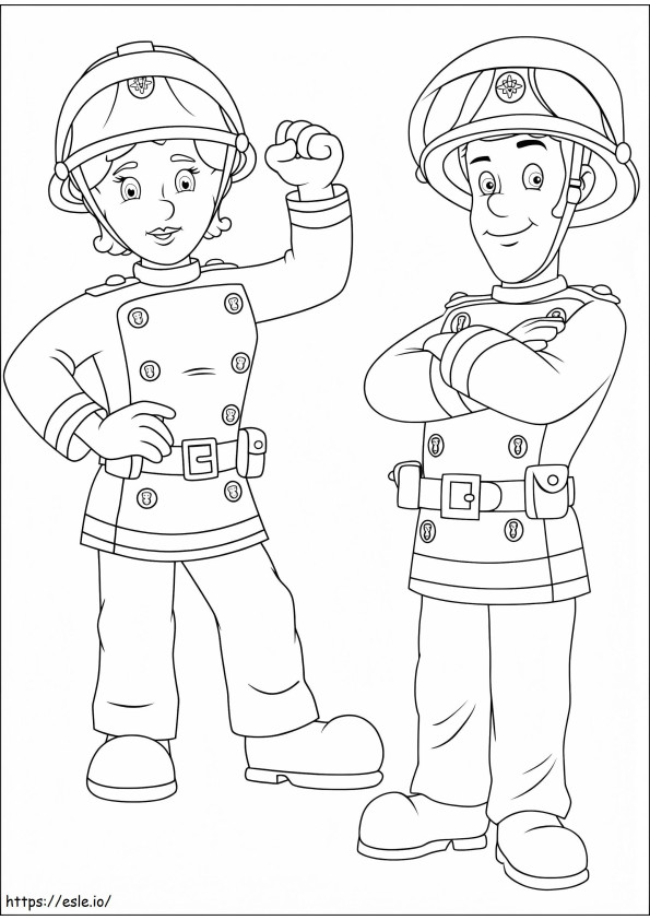 Fireman Sam Characters coloring page