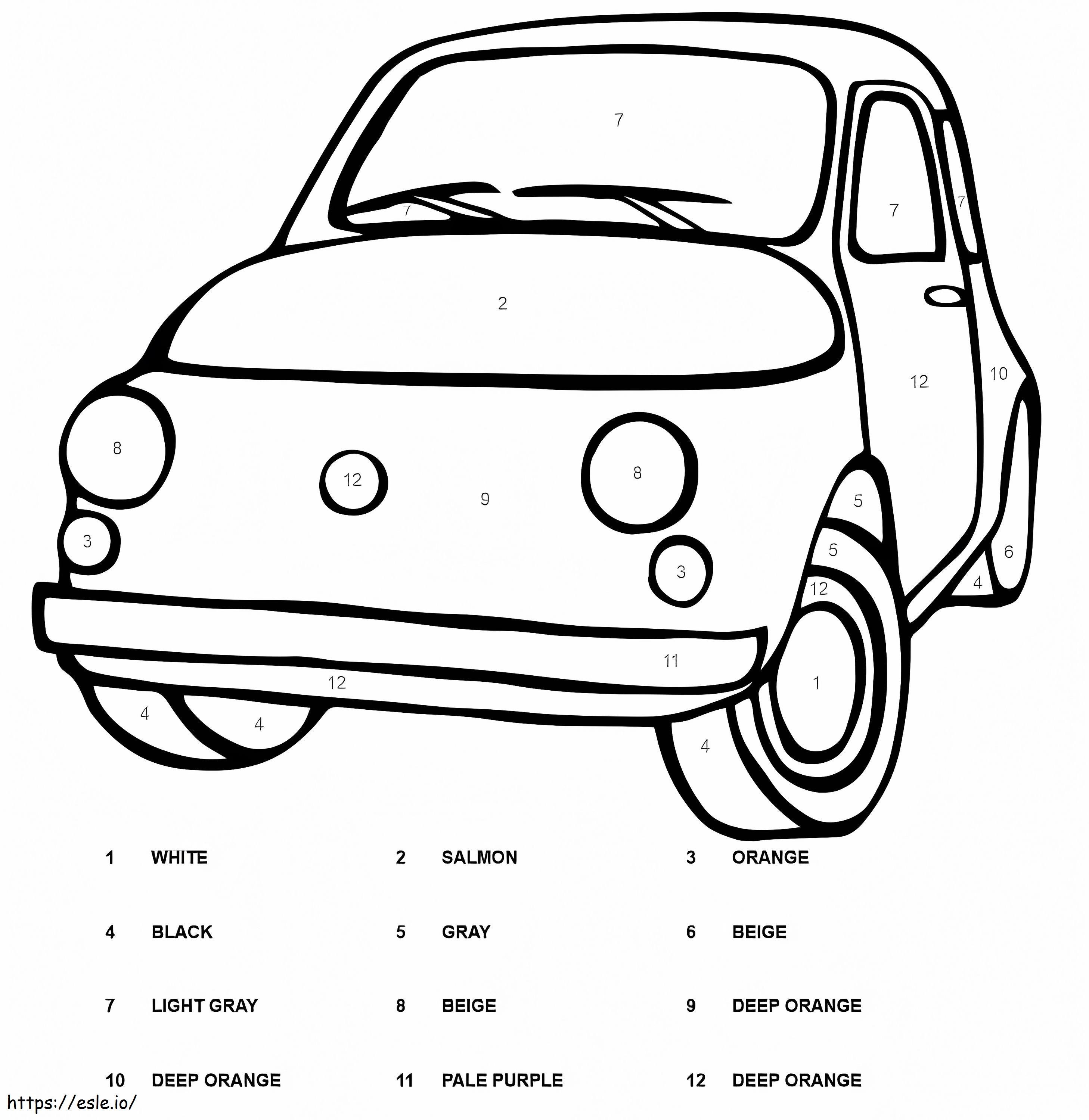 Disegno per colorare: Auto Fiat per numero