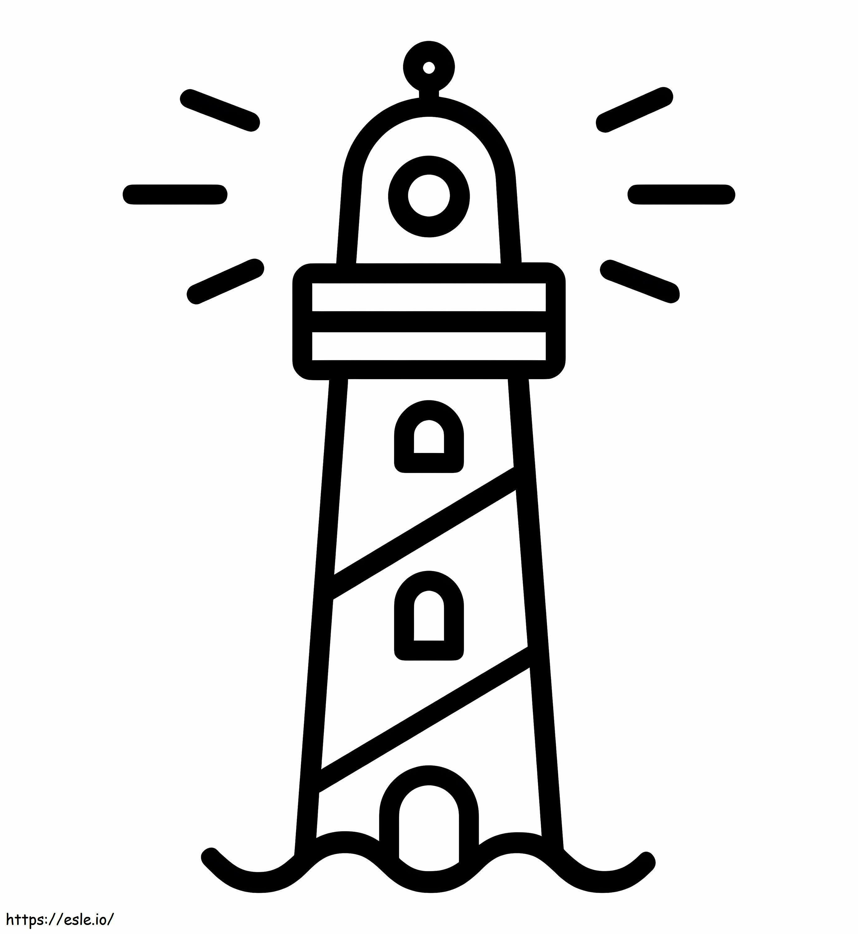 シンプルな灯台 5 ぬりえ - 塗り絵