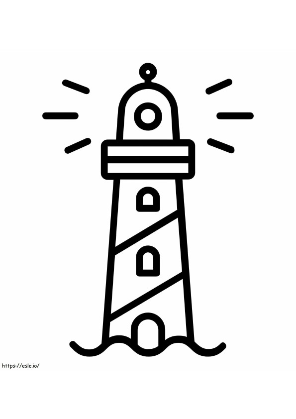 シンプルな灯台 5 ぬりえ - 塗り絵