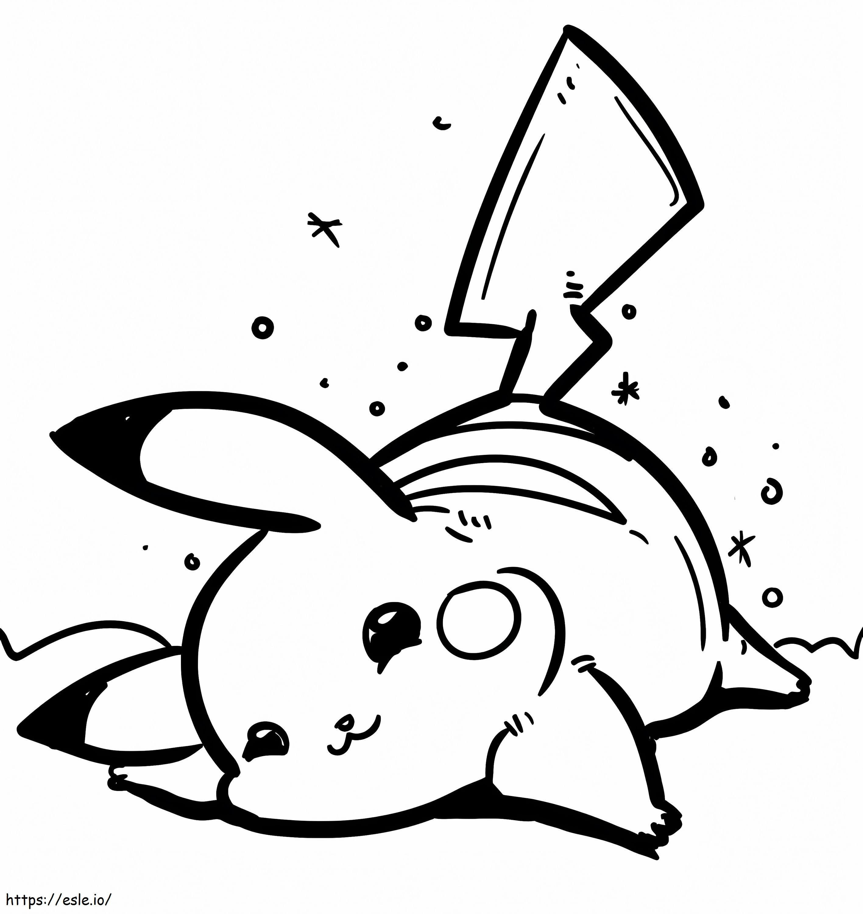 Printable Cute Pikachu coloring page