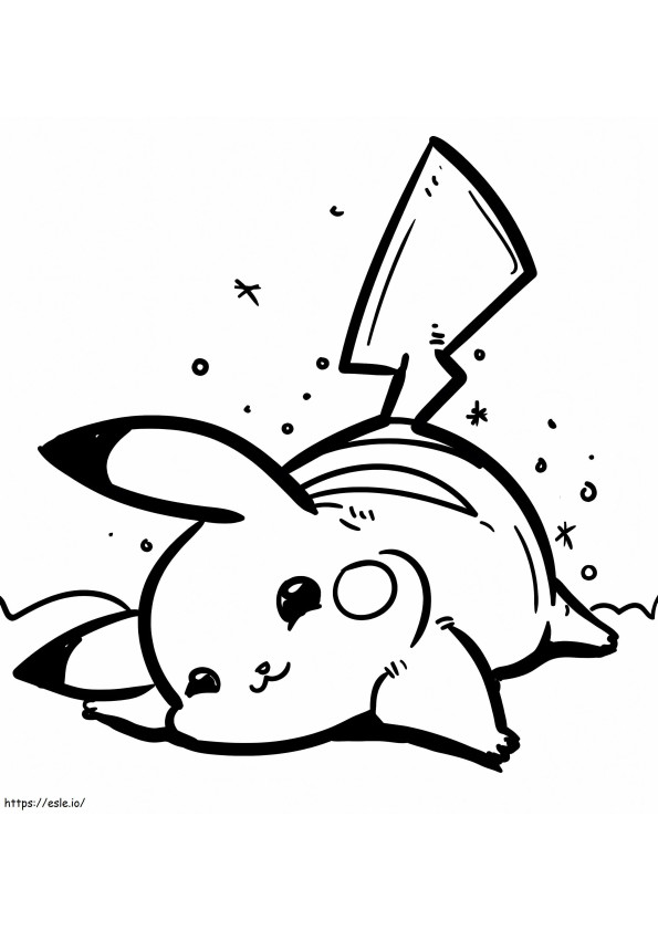 Printable Cute Pikachu coloring page