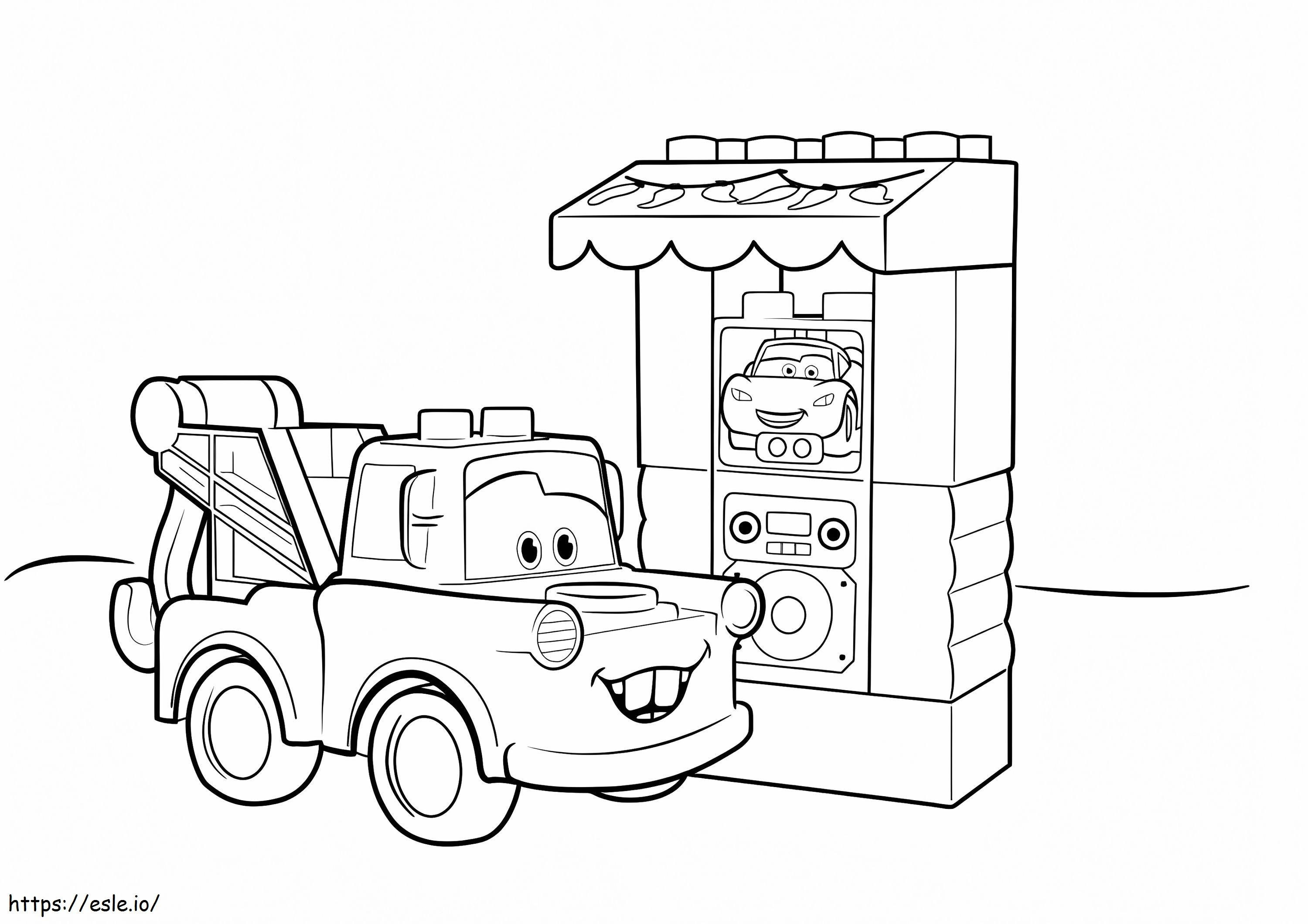 Cars 3 Mater Lego Duplo coloring page