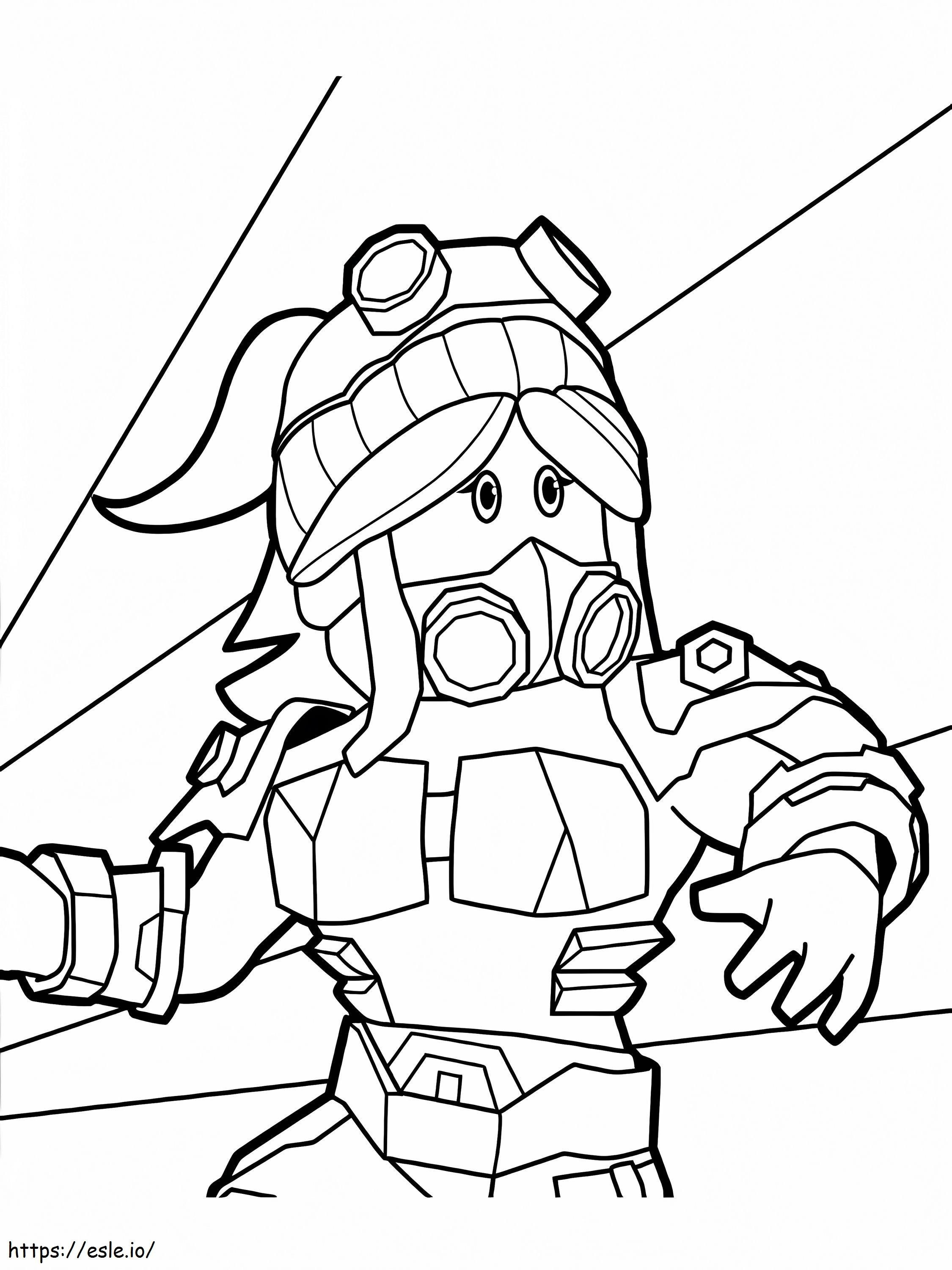 Mulher Applecake com armadura de guerreiro no Roblox para colorir