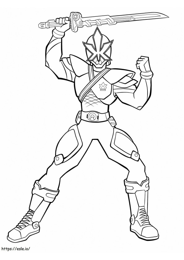 1542767283 Power Rangers Lift Up A Sword And Ready To Fight coloring page