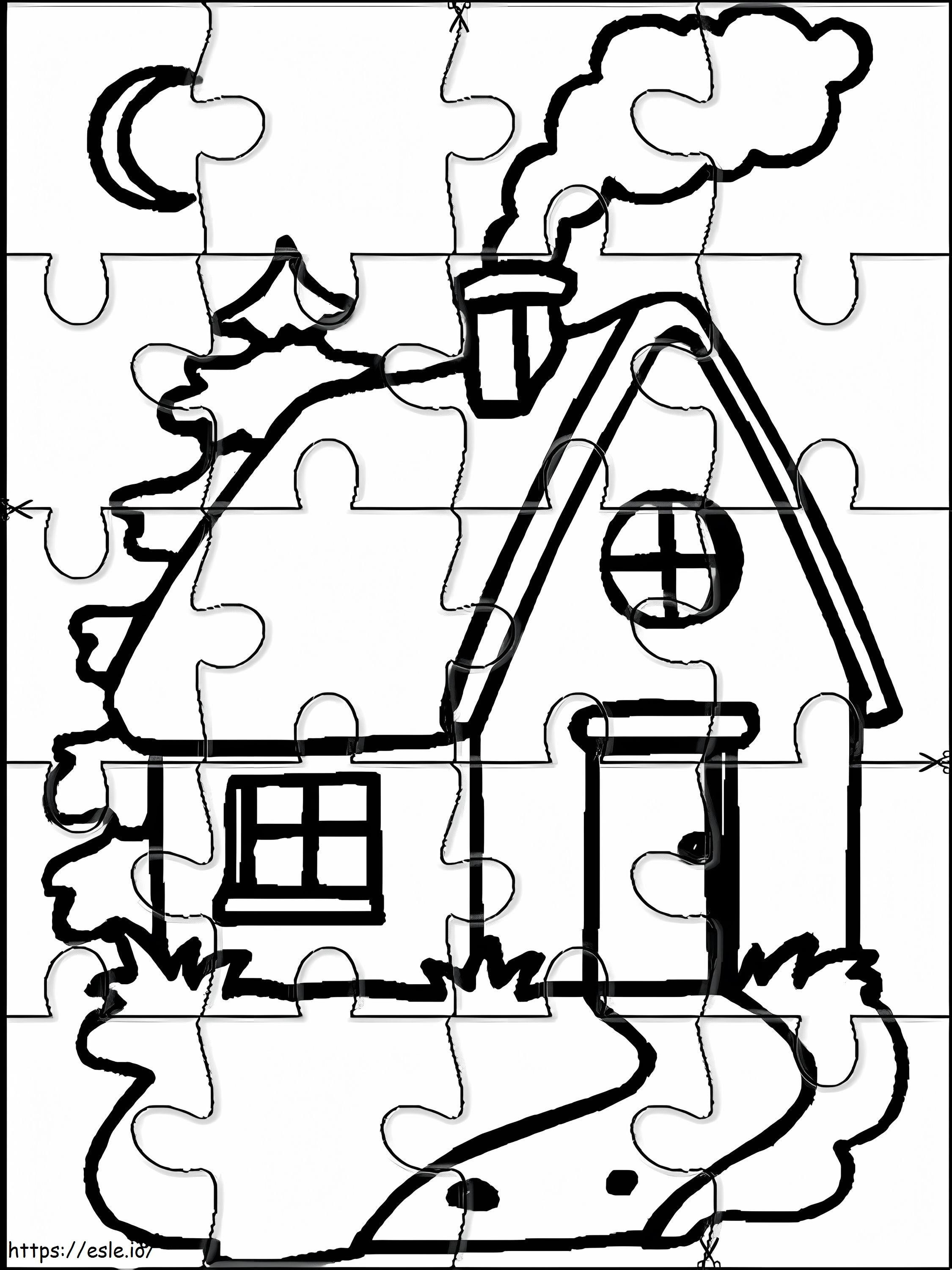 Haus-Puzzle ausmalbilder