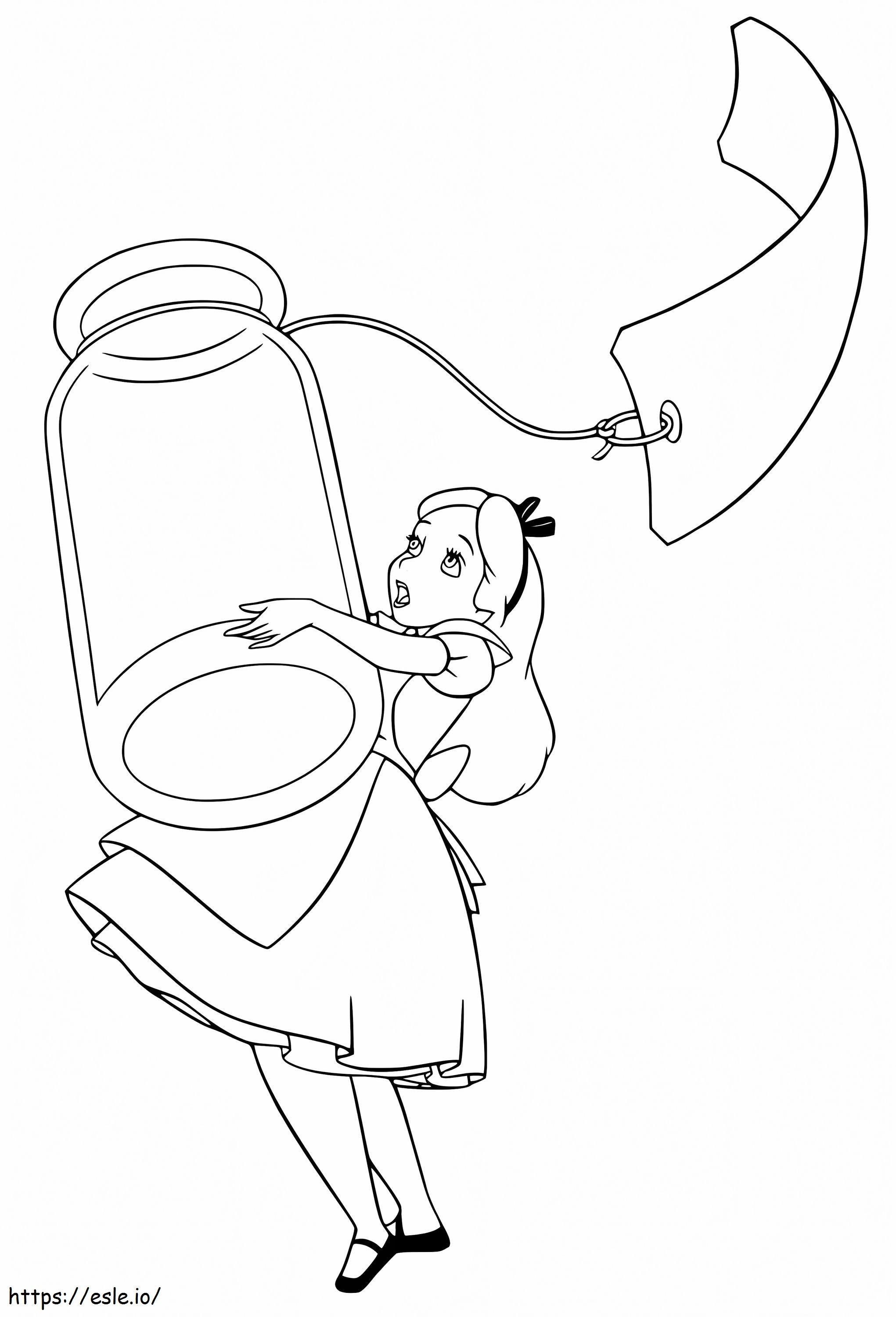 Peque a Alicia Para Colorear