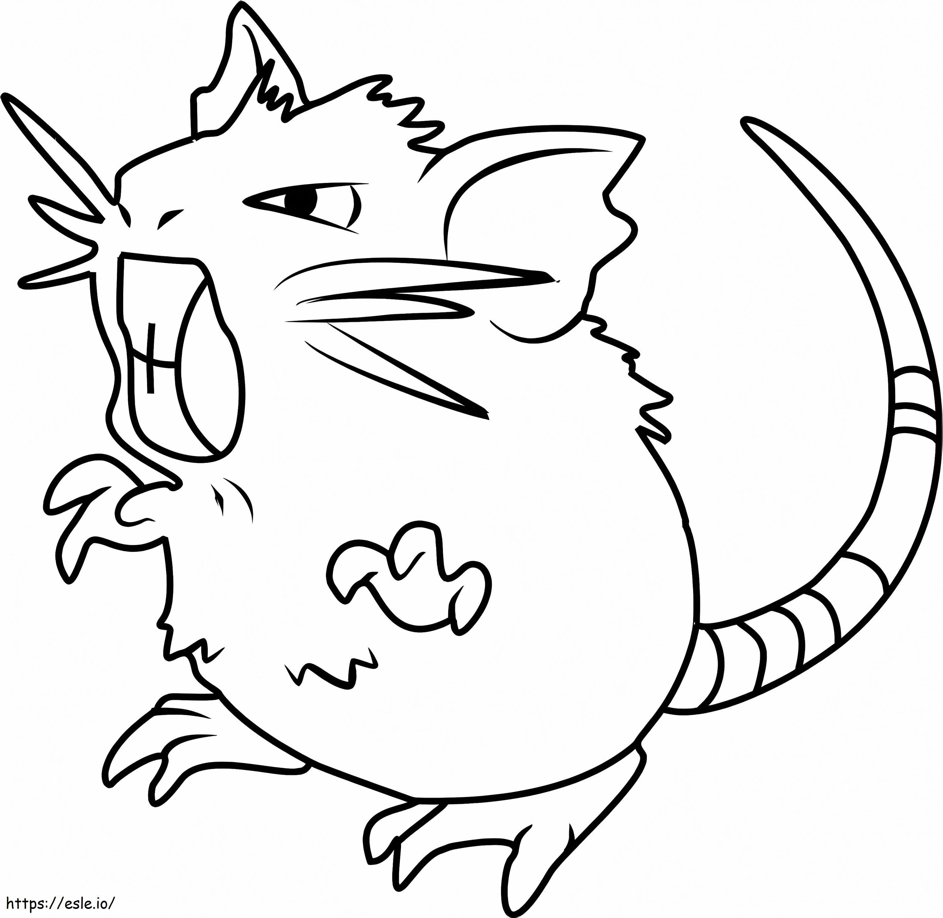 raticate coloring page template pokemon