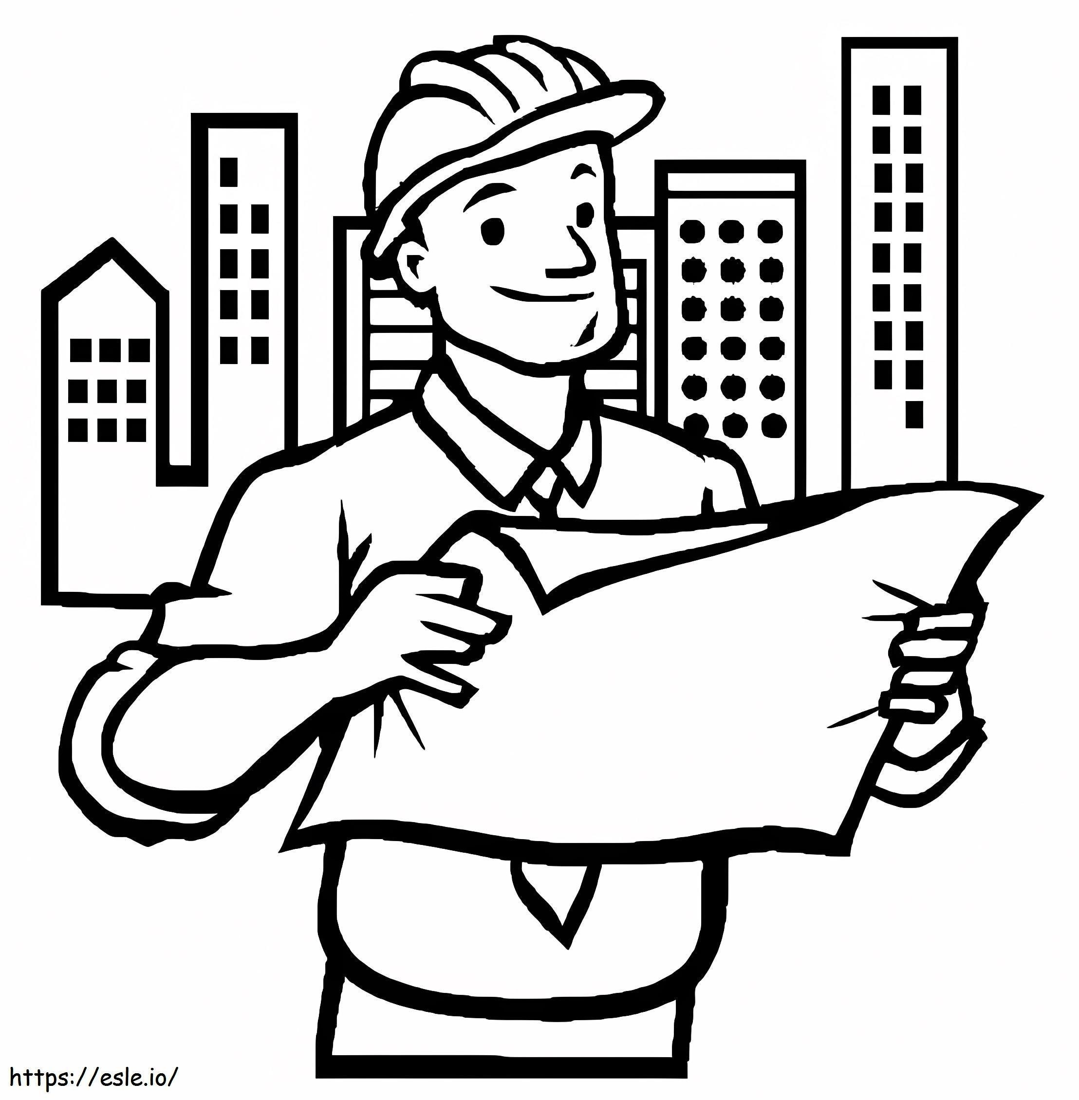 Happy Engineer coloring page