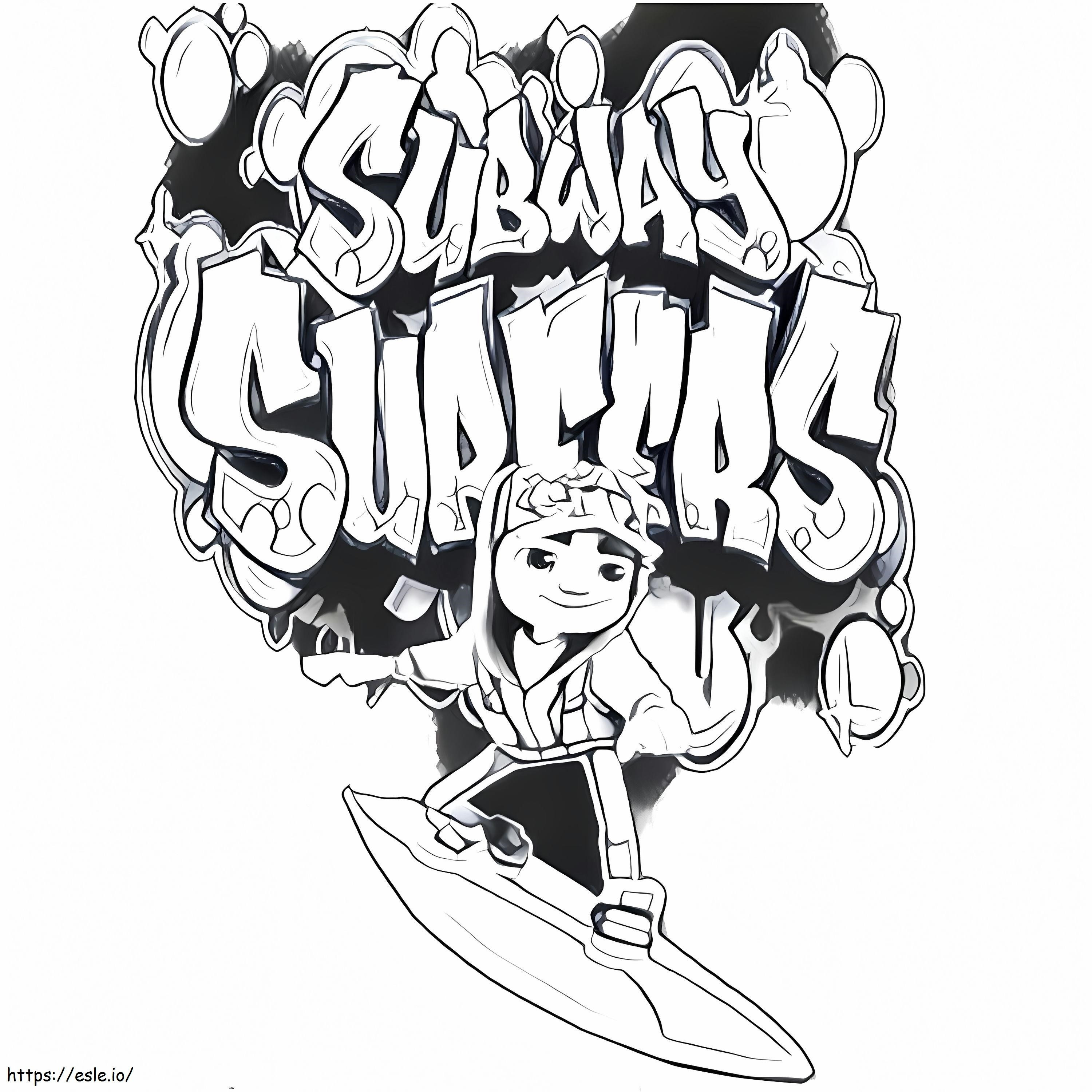 Surfistas del metro gratis para colorear