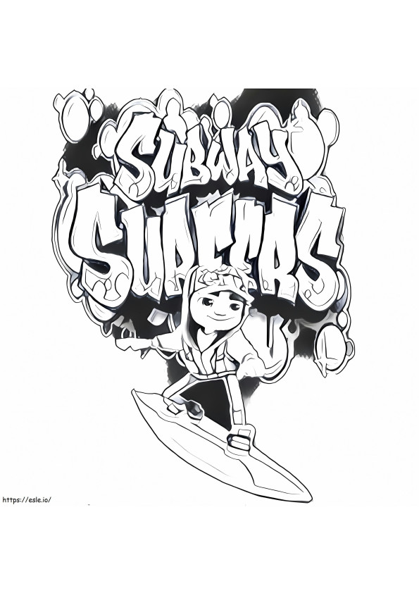 Surfistas de metrô grátis para colorir
