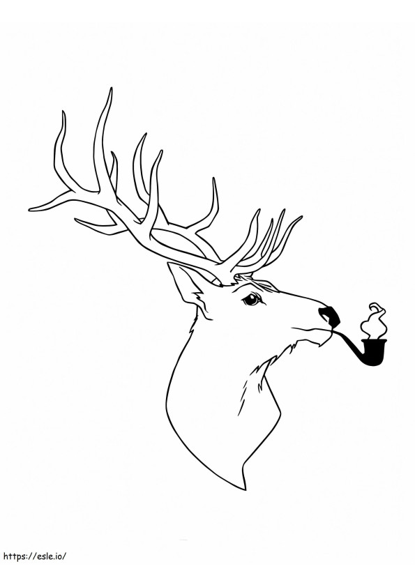 Moose Smoking coloring page
