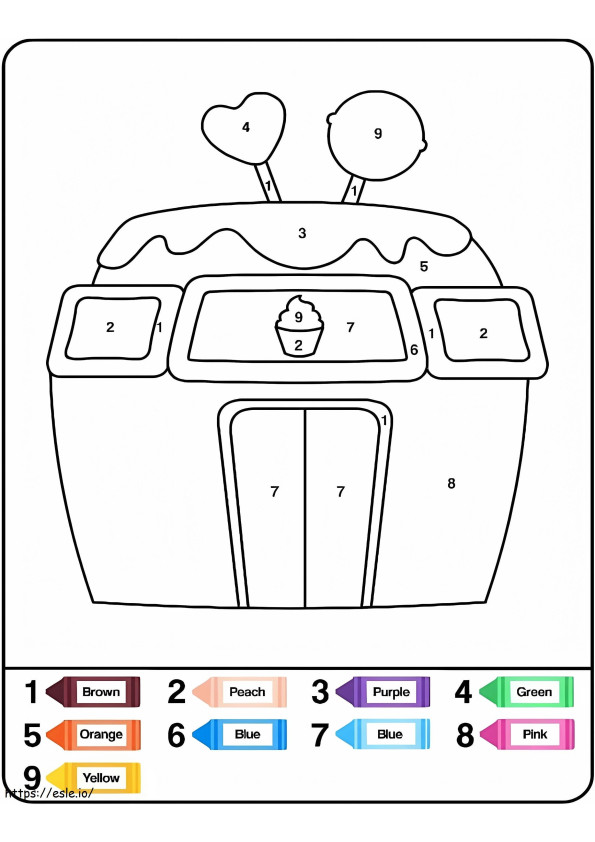 Sweet House Color By Number coloring page
