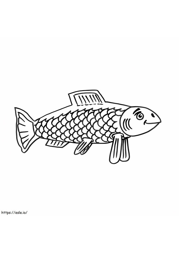 Smiling Salmon coloring page