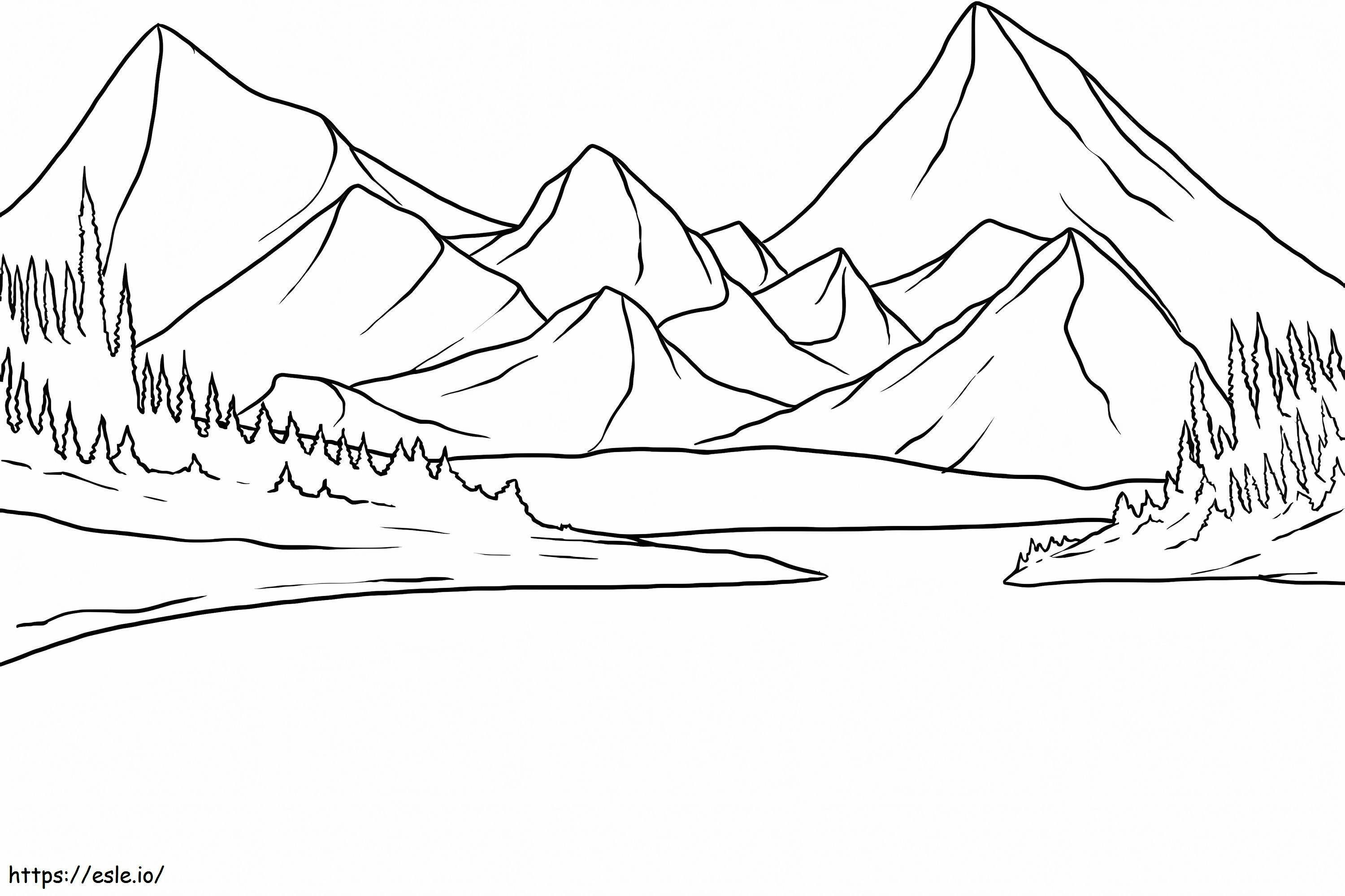Huge Mountain coloring page