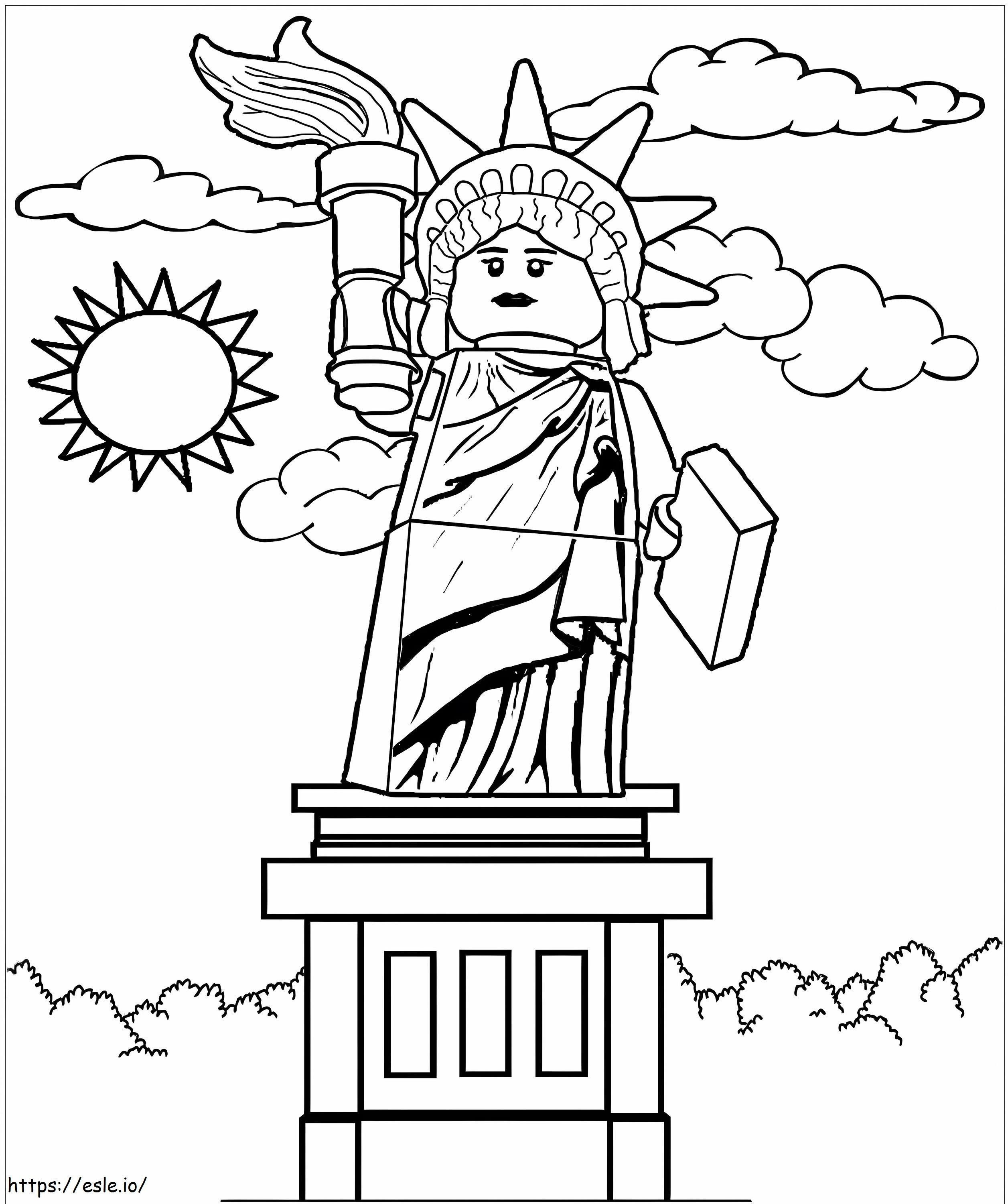 Patung Liberty Kota Lego Gambar Mewarnai