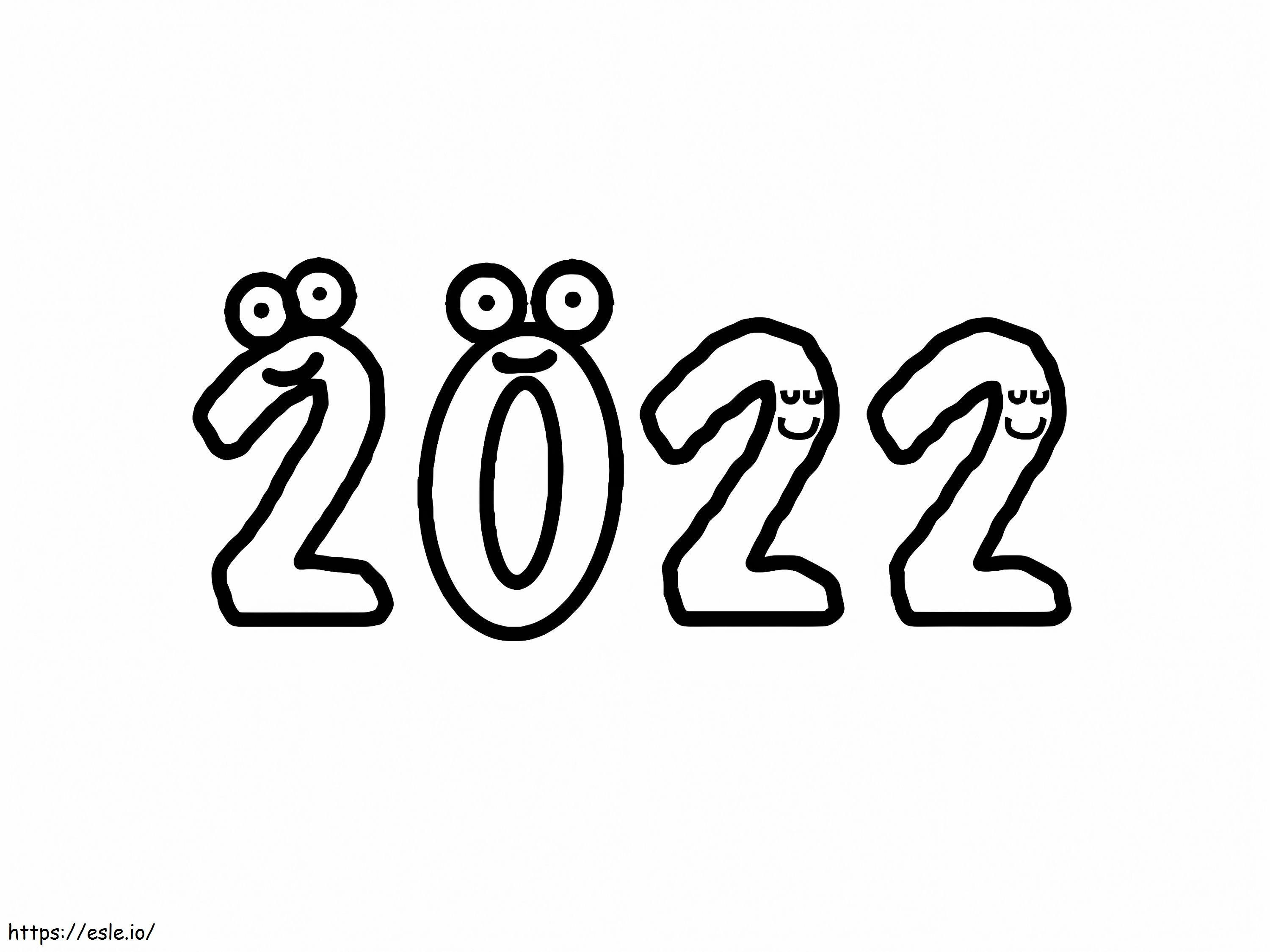 2022 New Year coloring page