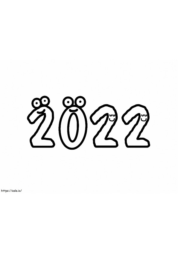 2022 Año Nuevo para colorear