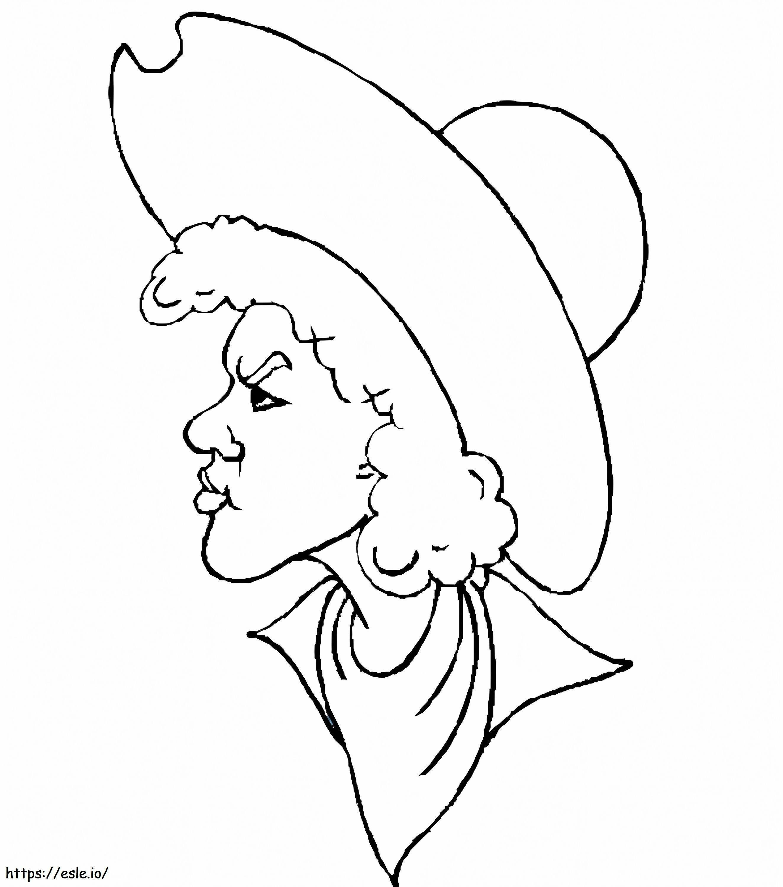 Cowgirls Face coloring page