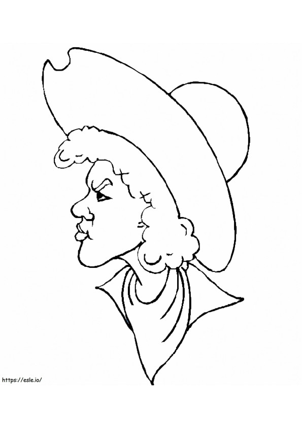 Cowgirls Face coloring page