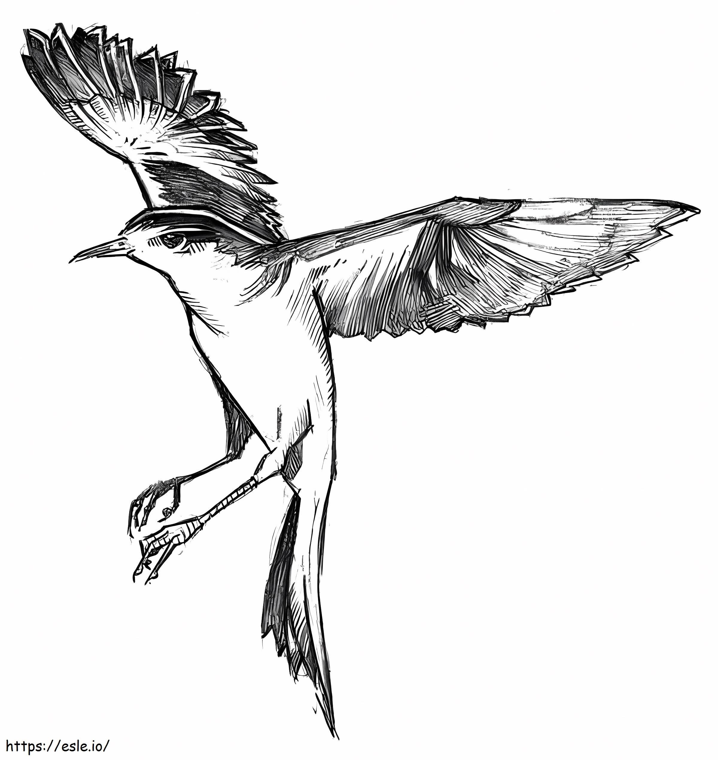 Nightingale Floating In The Air coloring page