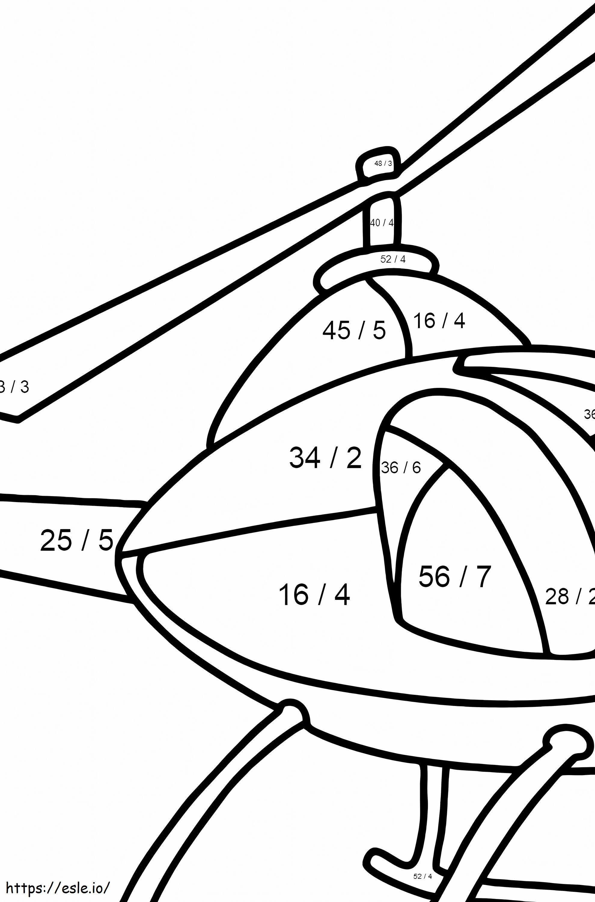 Väritys numeroilla Helikopteri värityskuva