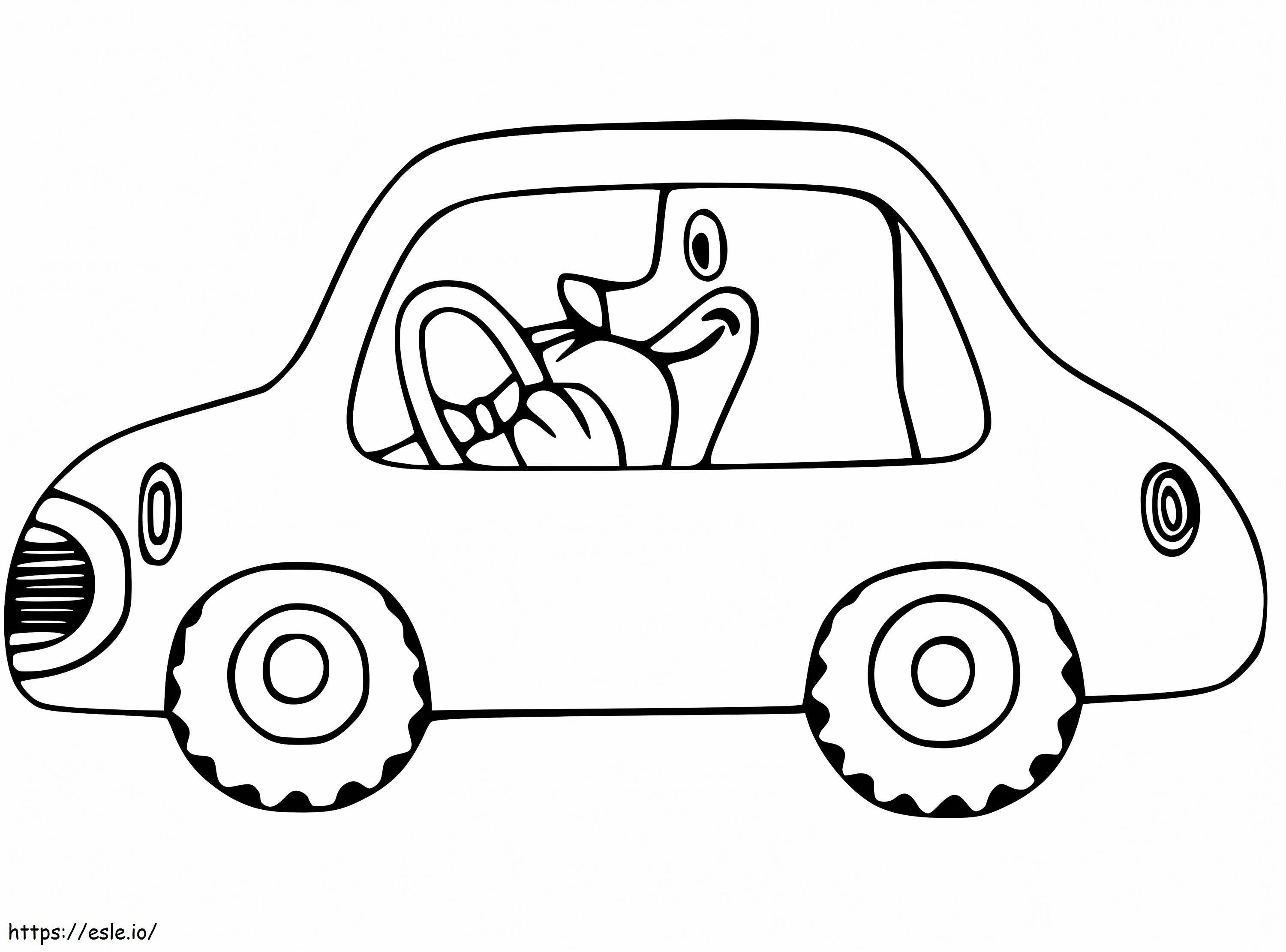 Krtek Driving Car coloring page