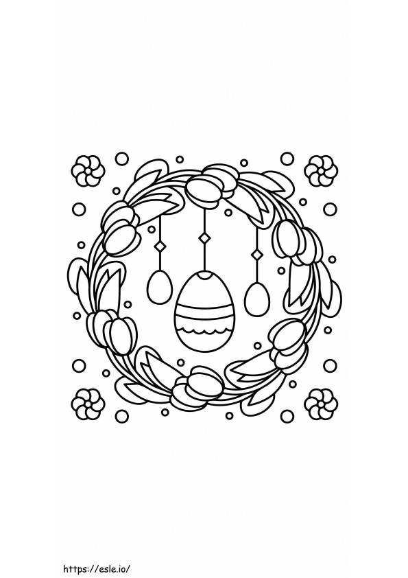 Easter Wreath Printable 5 coloring page