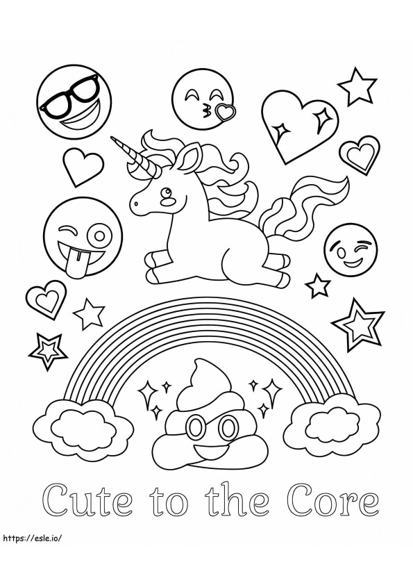 Kawaii Emojis coloring page